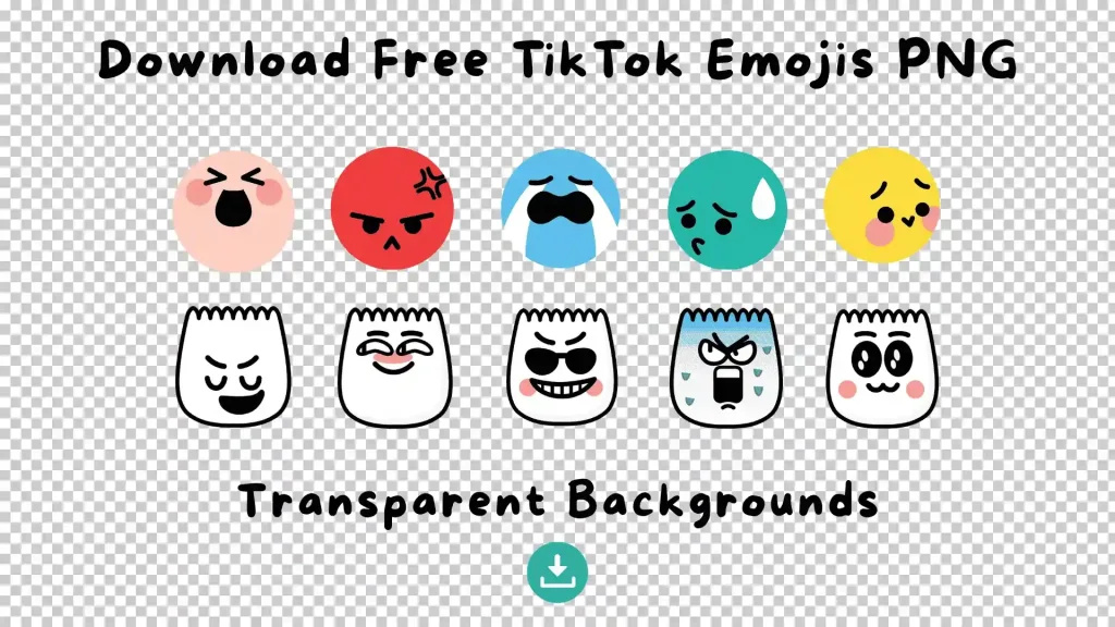 Download TikTok emoji transparent PNGs